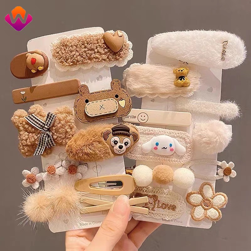 Bộ 10 Kẹp Tóc Hình Hoạt Hình Phong Cách Hàn Quốc Đáng Yêu