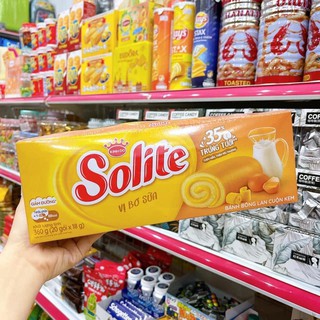 Bánh bông lan cuộn kem bơ sữa Solite hộp 360g (20 cái)
