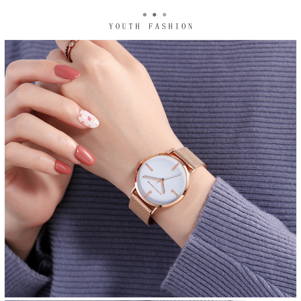 Đồng hồ nữ Hannah Martin chính hãng - model HM - 3801wf - dây thép không gỉ - bảo hành 1 năm | BigBuy360 - bigbuy360.vn