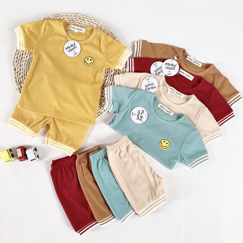 Bộ Thun Cộc Tay chất liệu cotton 100%, co giãn thấm hút hồ hôi, hàng đẹp đáng yêu cho bé trai bé gái