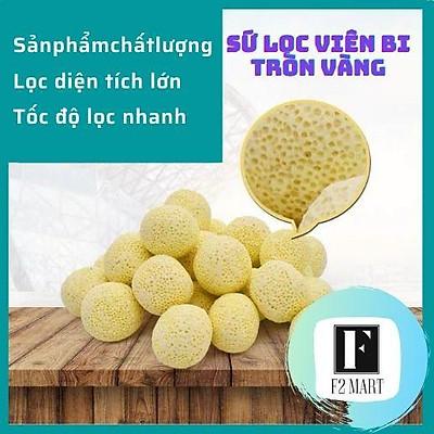 Sứ lọc hình viên Bi Tròn Vàng - vật liệu lọc nước cho hồ cá
