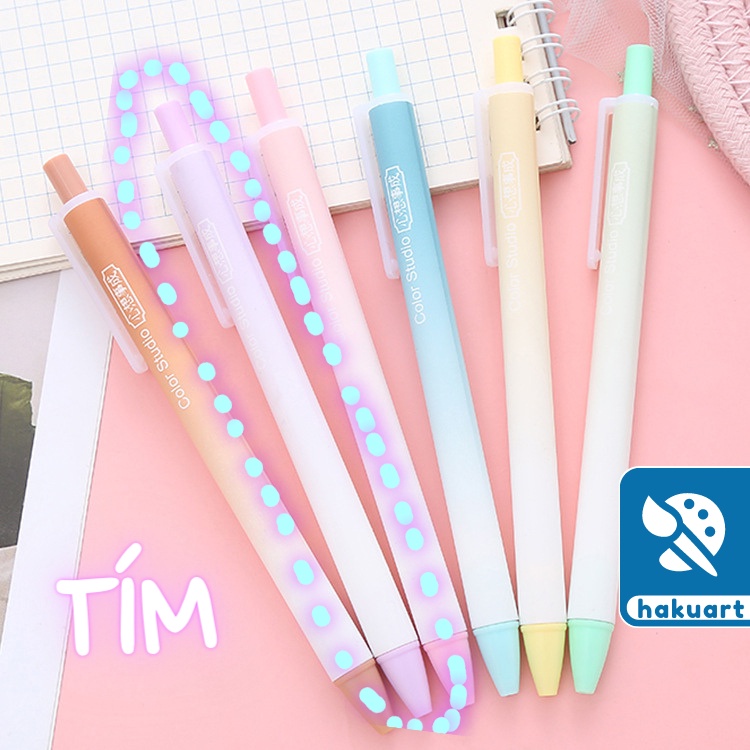 Bút Gel Chuyển Màu Pastel Mực Đen Ngòi 0.5mm - Văn Phòng Phẩm Haku