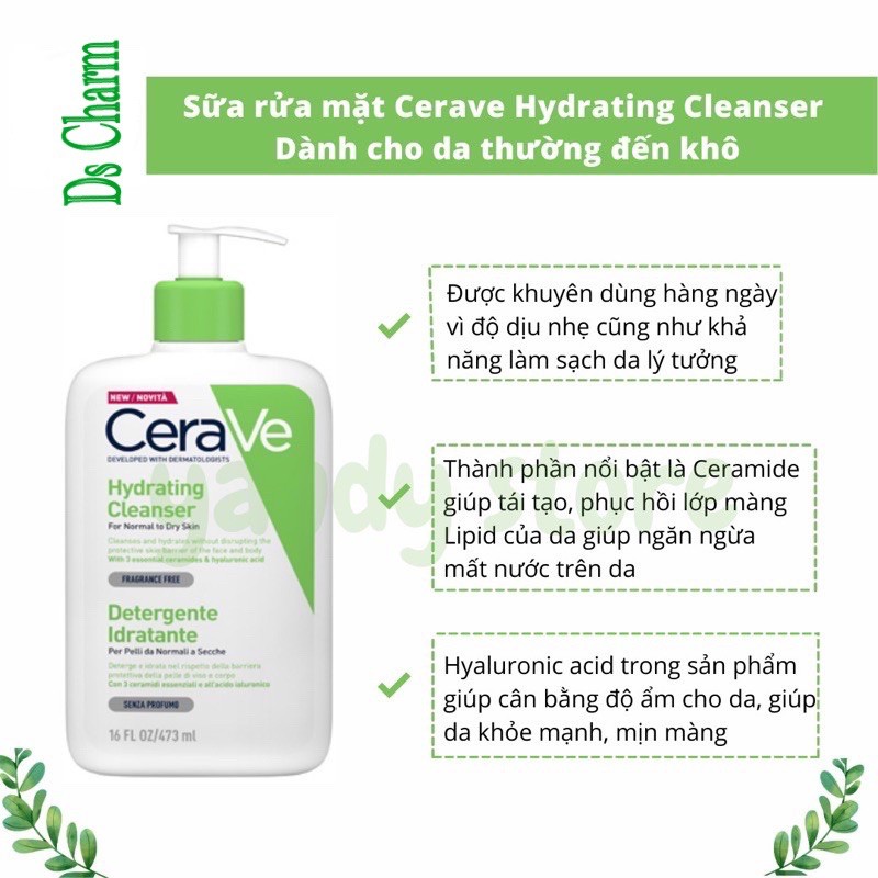 Sữa rửa mặt Cerave Foaming & Hydrating