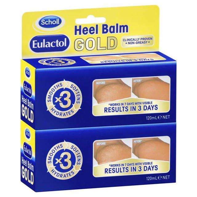 Kem hỗ trợ nứt và dưỡng gót chân #Eulactol Heel Balm Gold 120ml Twin Pack