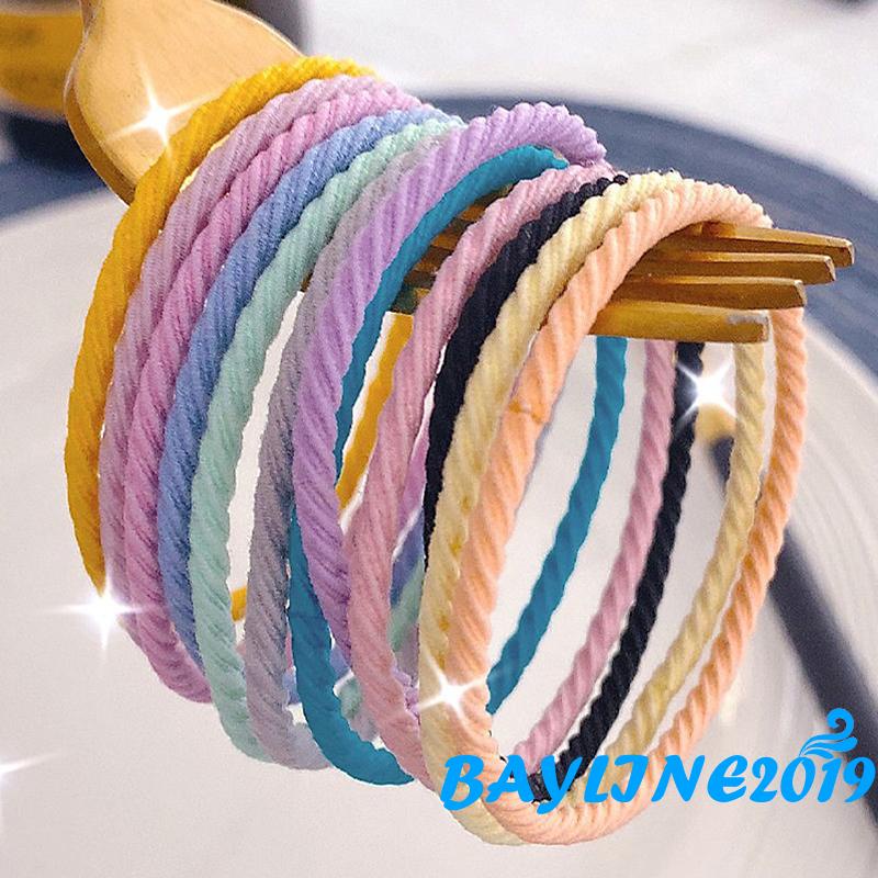 Dây buộc tóc co giãn màu trơn dễ thương thích hợp cho nữ