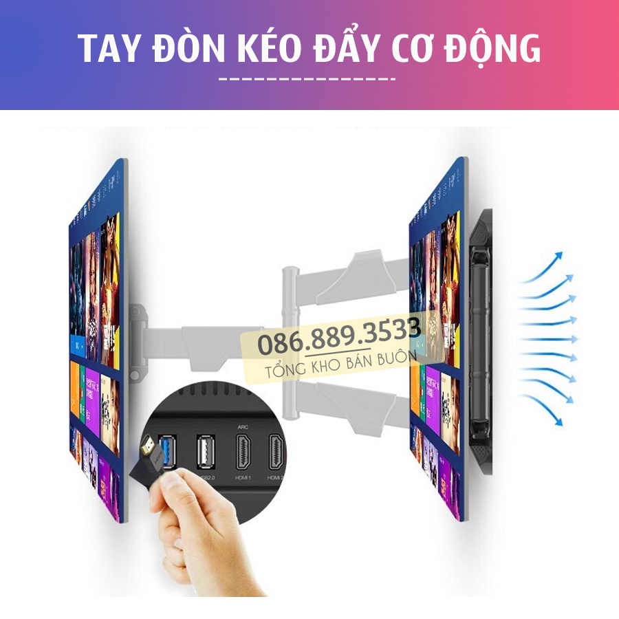 NB P5 / Giá Treo Tivi Xoay 32 - 40 - 43 - 50 - 55 - 65 - 70 / Giá Treo Tivi Đa Năng 6 Cánh Tay Chịu Lực