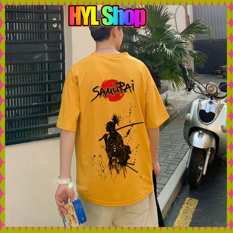 Áo Thun Tay lỡ Chất Liệu Cotton Thấm Hút Co Giãn Tốt In Hình Samurai Cực Chất-HYL Sho Áo Unisex HCM