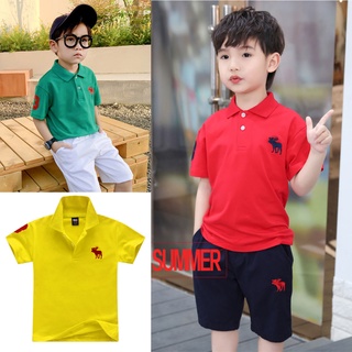 Áo Polo trơn xuất dư cho bé trai chất vải cotton cá sấu cao cấp mềm mịn thoáng mát
