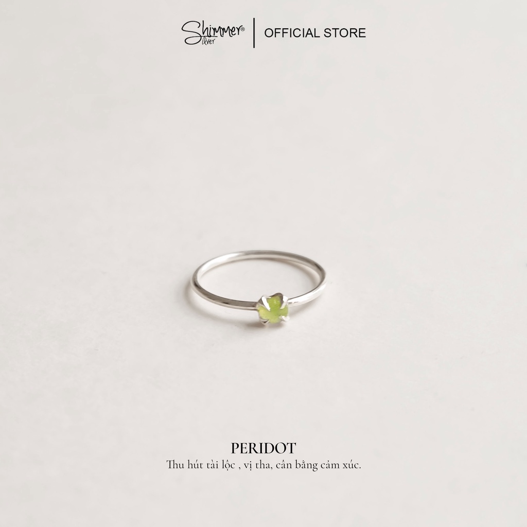 Nhẫn Nữ Bạc 925 Cao Cấp SHIMMER SILVER MINI STONE Các Loại Đá Thiên Nhiên Mang Lại May Mắn, Nạp Năng Lượng Phong Thủy