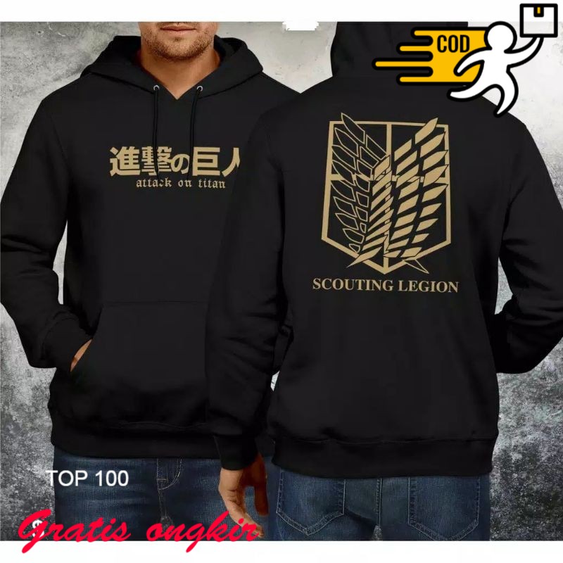 Áo Hoodie Họa Tiết Attack On Titan Cá Tính Trẻ Trung Kiểu Hàn Quốc