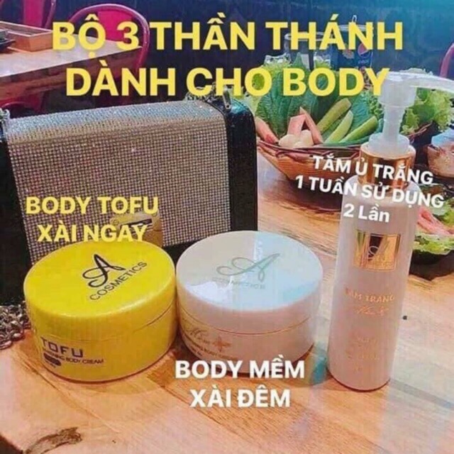 Set tắm trắng và Body Mềm