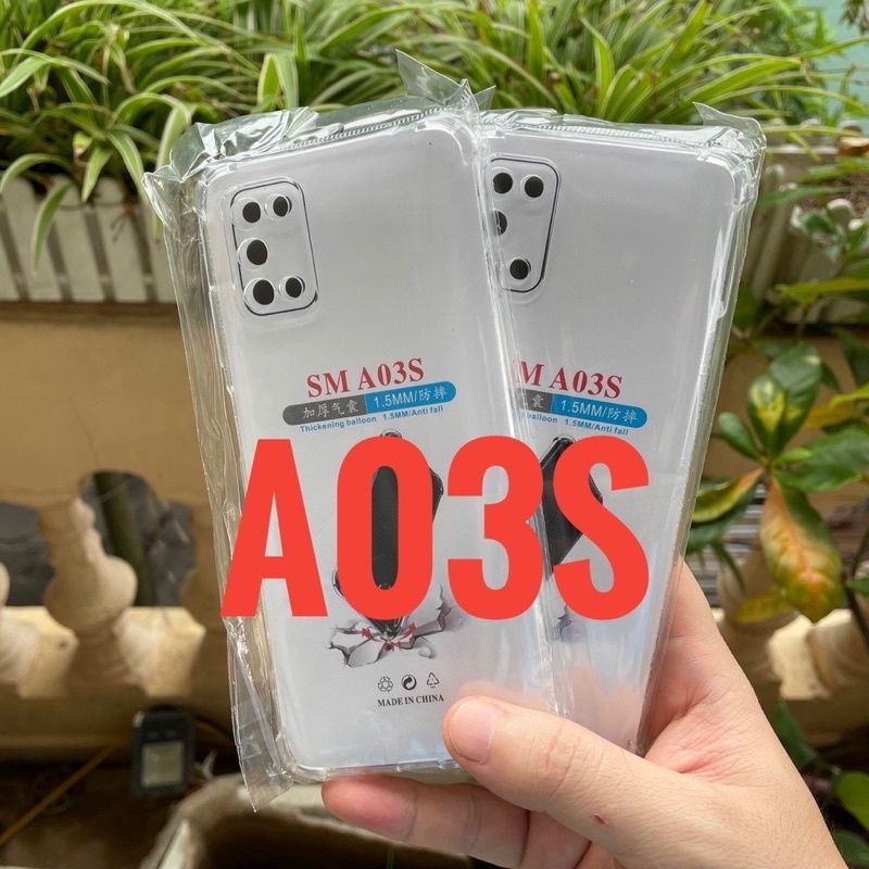 Samsung A03S_Ốp Lưng dẻo TPU chống sốc trong suốt cao cấp gờ 4 góc