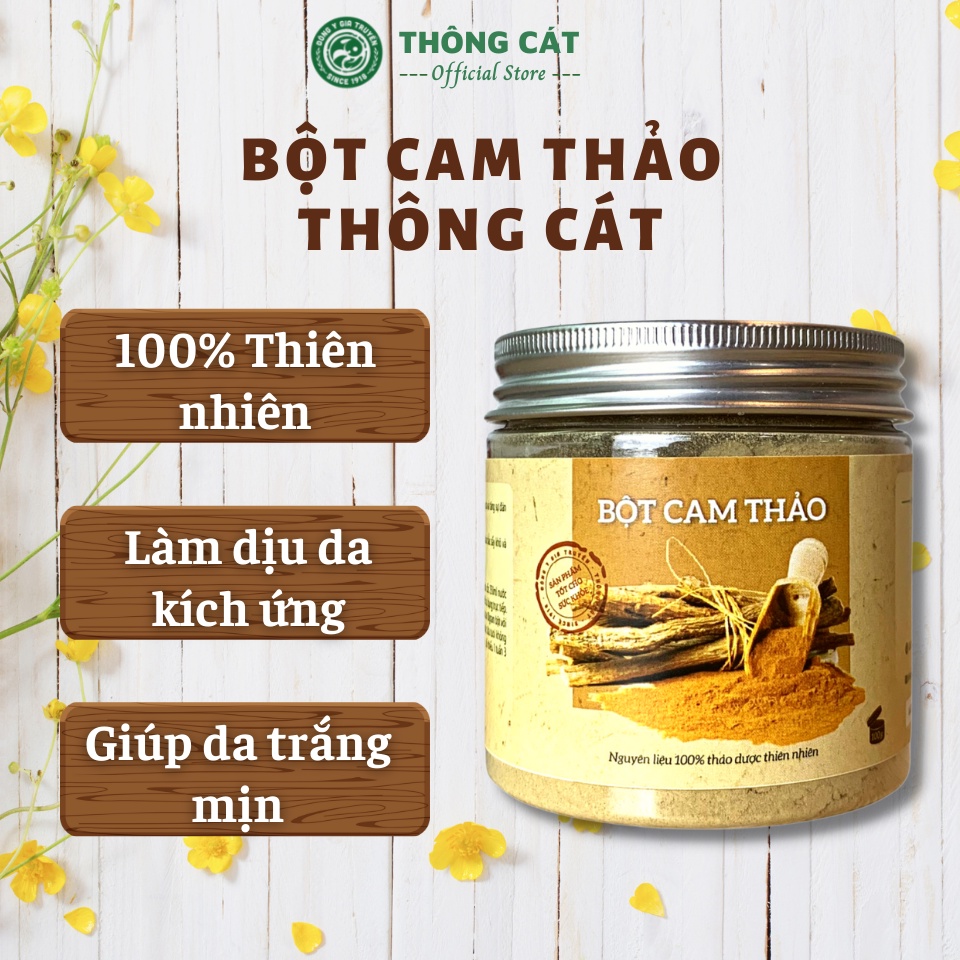 Bột Cam Thảo nguyên chất THÔNG CÁT 1918 loại 1 hữu cơ 100gr - Trắng da, giảm mu.n, mờ thâm nám, trẻ hoá làn da