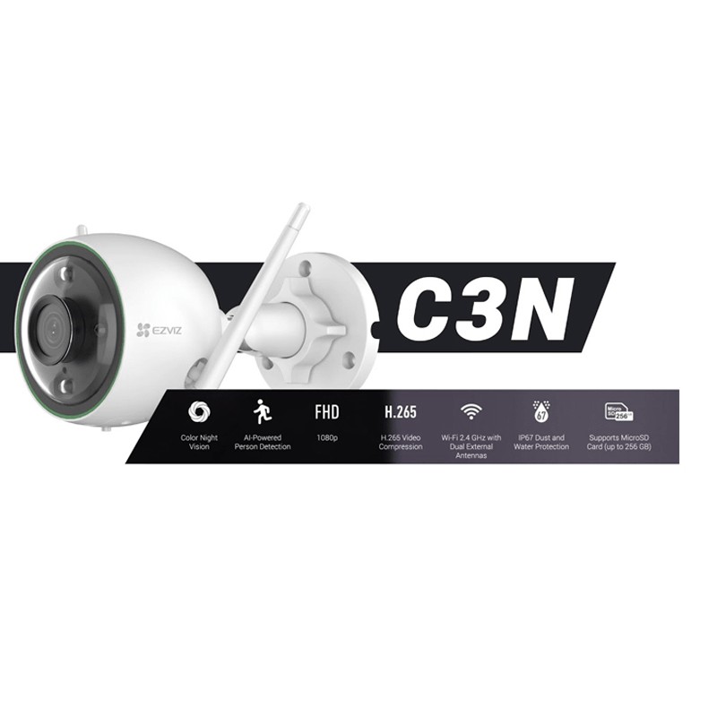 Camera Wifi EZVIZ C3N 1080P nhận diện người bằng AI, báo động , full color (ảnh màu vào ban đêm) chính hãng {ctyhuytran} | BigBuy360 - bigbuy360.vn