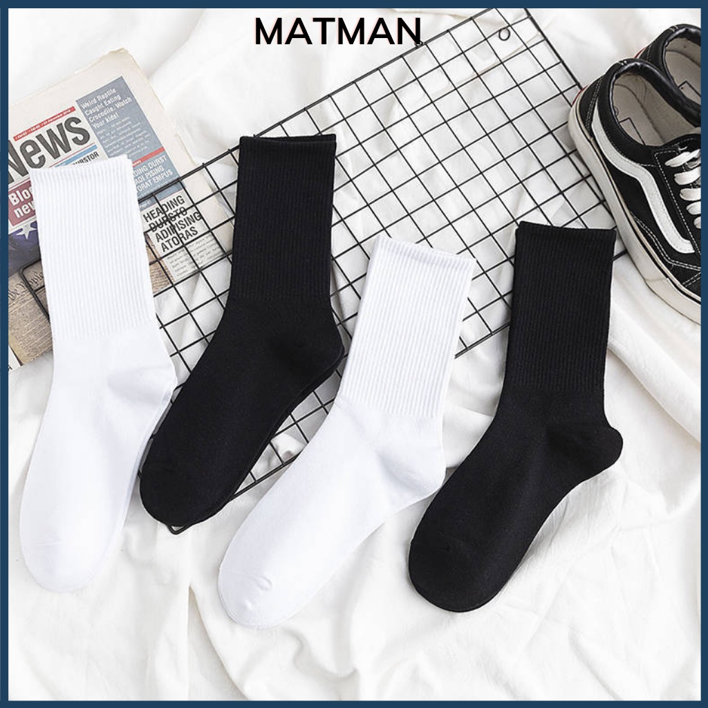 Tất cổ cao, tất trơn cao cổ tất chân nam nữ co giãn 4 chiều