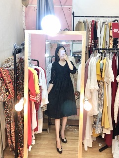 Đầm ren đen dáng dài(sẵn tại shop)