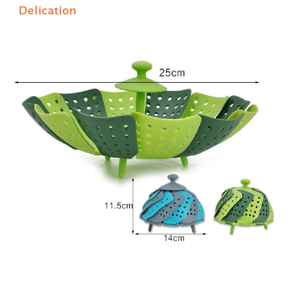 Rổ Hấp Thức Ăn Bằng Silicone Có Thể Gấp Gọn Tiện Lợi