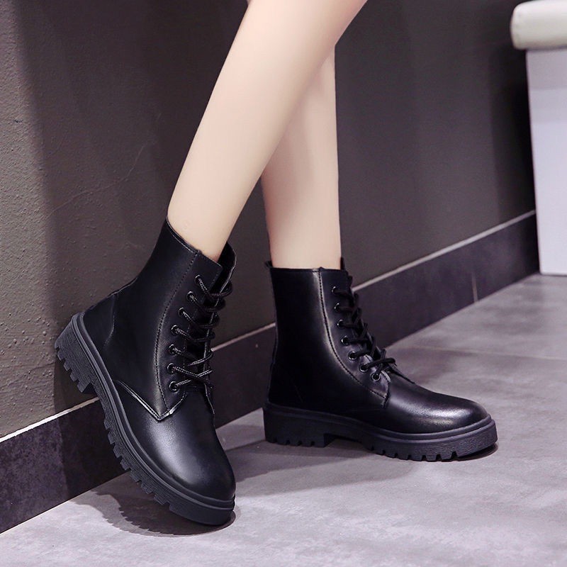 Boots Cao Cổ Nữ Da Đen Lì G32 | BigBuy360 - bigbuy360.vn