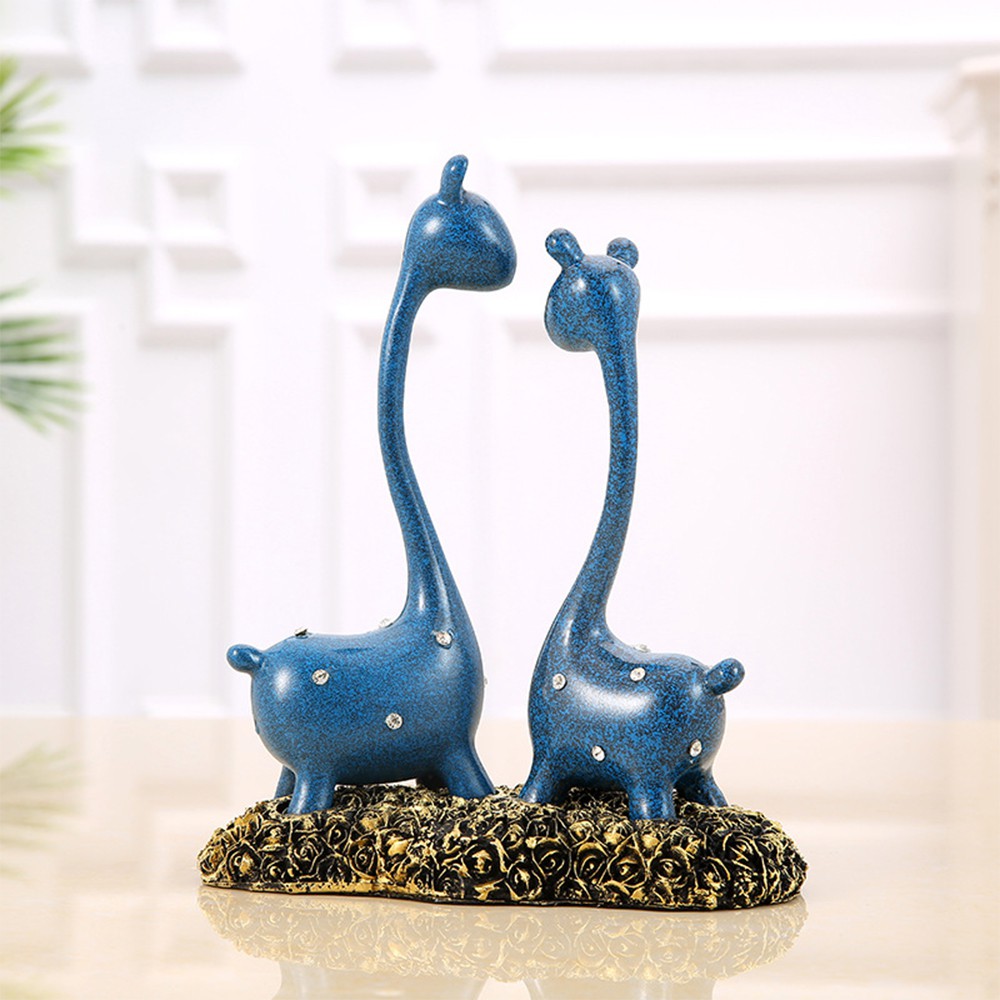 Tượng Đôi Khủng Long Cổ Dài Trang Trí Decor Size 20x16x9cm