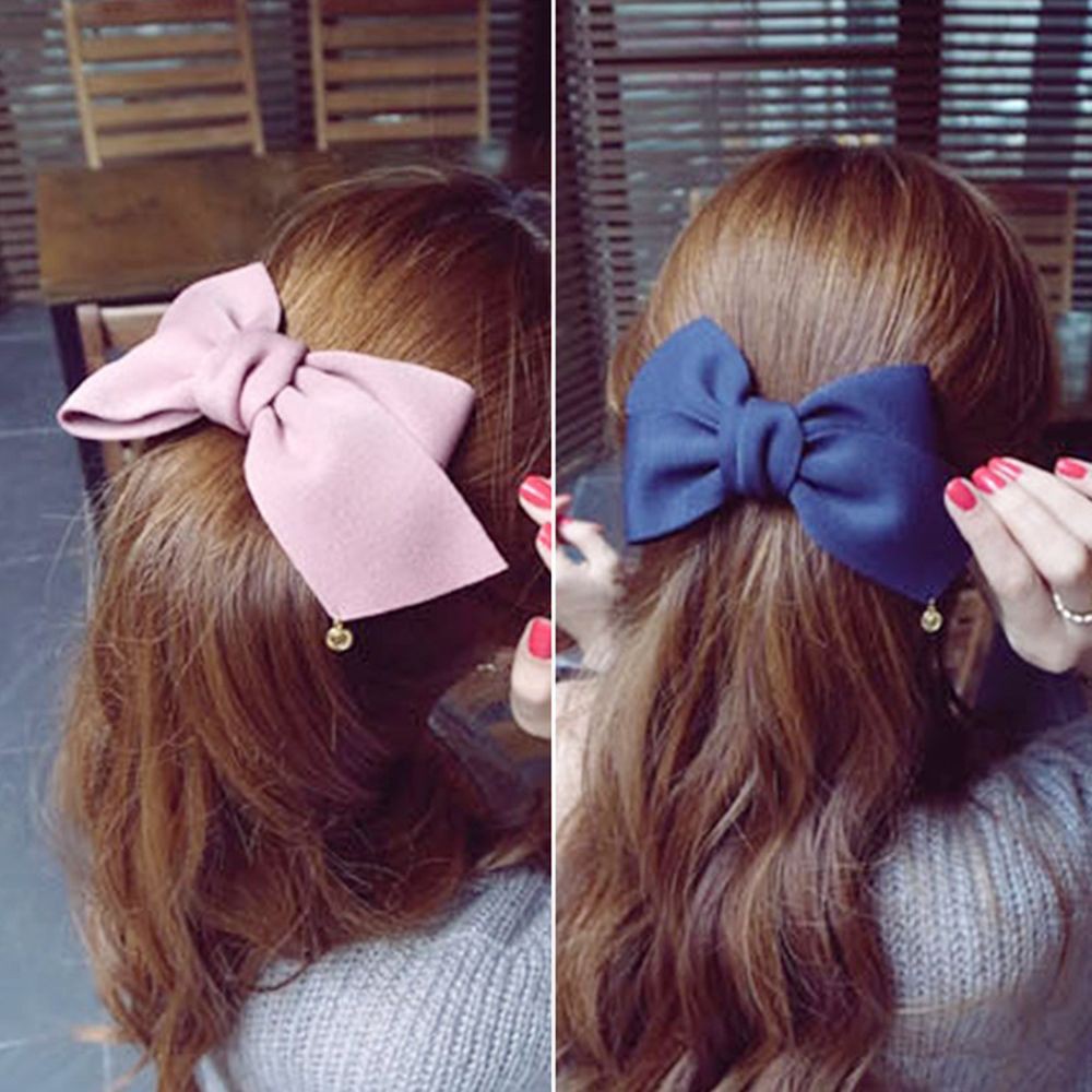 Kẹp tóc nơ bản to cho bé gái