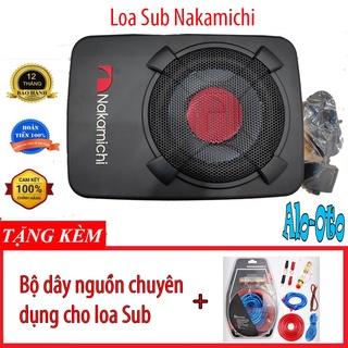 Loa sub nakamichi nbf8.1a 8'' 1500w. loa sub gầm ghế, loa sub ô tô, tặng kèm đầy đủ phụ kiện dây giắc