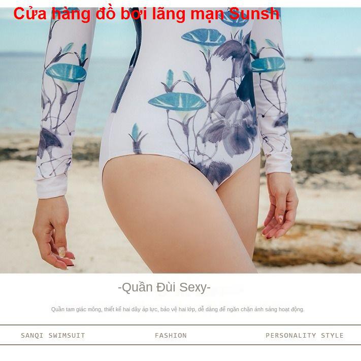voucher thanh toánĐồ bơi Sanqi Tính khí Phụ nữ Phiếu giảm giá dài tay bảo thủ 2020 Vỏ mỏng mới Bụng nóng mùa xuâ1