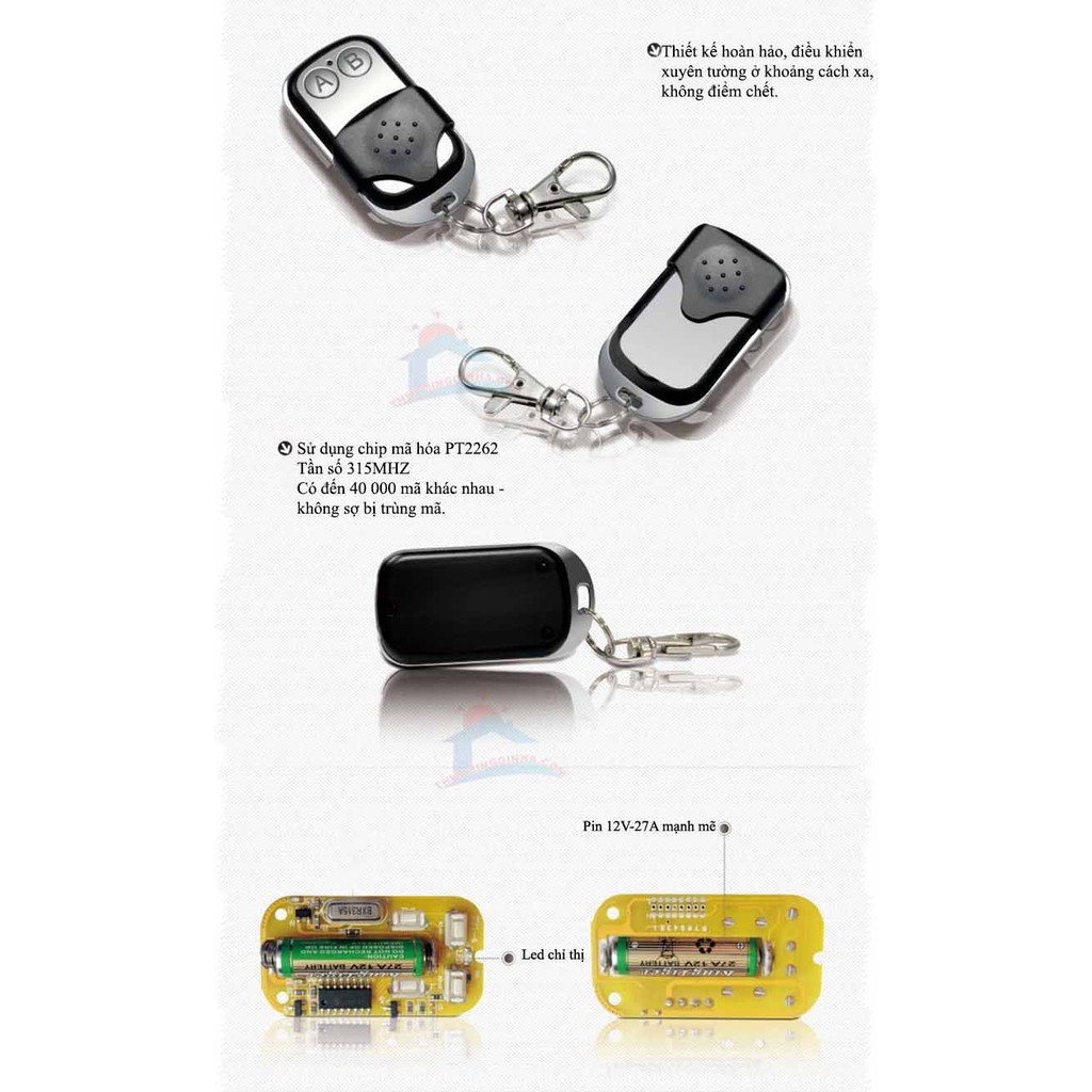 Remote RF 315MHz Cao Cấp viền inox