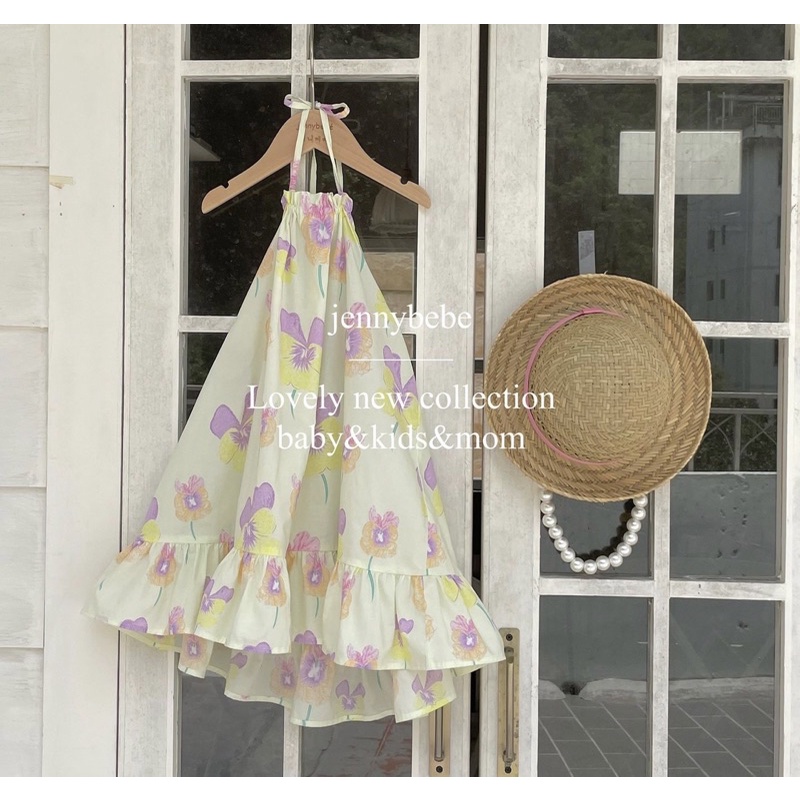 Váy Hoa Buộc Dây Hở Lưng Jennybebe Cao Cấp Bé Gái