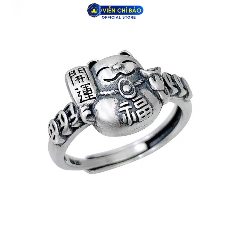 Nhẫn bạc nữ Mèo thần tài Neko chất liệu bạc Thái 925 thời trang phụ kiện trang sức nữ Viễn Chí Bảo N000514