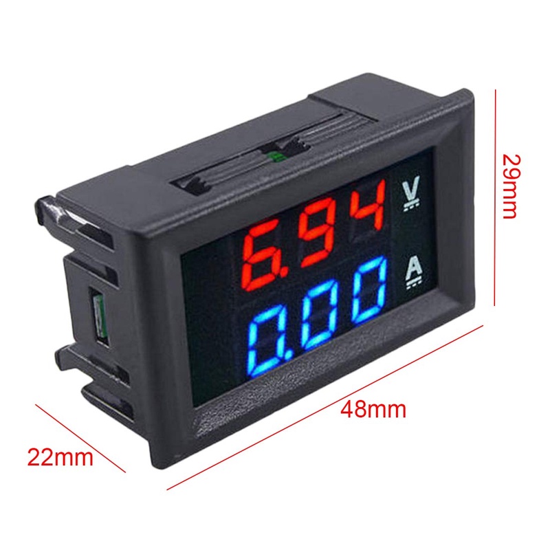 Đồng Hồ Led - Vôn kế điện tử 100V/10A 100V/100A - Vôn kế DC đo dòng và áp