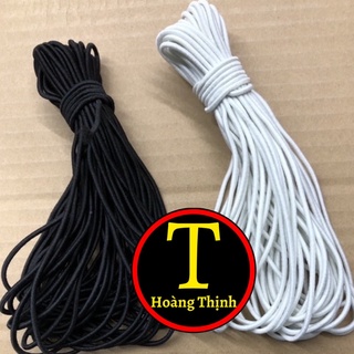 Cuộn Thun Tròn /10m -hai màu đen/trắng -loại đàn hồi tốt