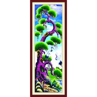 Tranh đính đá abc 3d tứ quý tùng y62 kt:37x101cm
