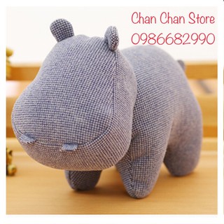 Gấu Bông Con Nai, Con Voi, Hà Mã 23cm Mềm mịn Cao cấp