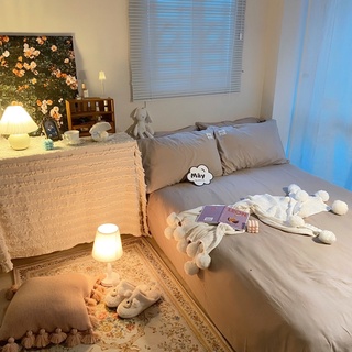 Bộ ga gối Cotton Tici MÂY BEDDING đủ màu cam hồng xám be đủ kích thước nệm