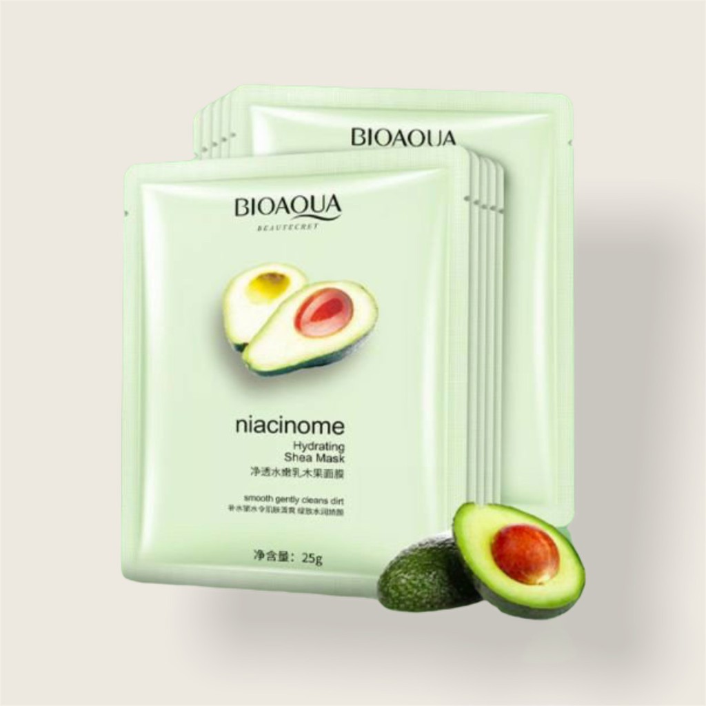 Mask Quả Bơ Bioaqua Niacinome Hydrating Shea - Mask Giữ Ẩm Cấp Nước Trắng Da CS42