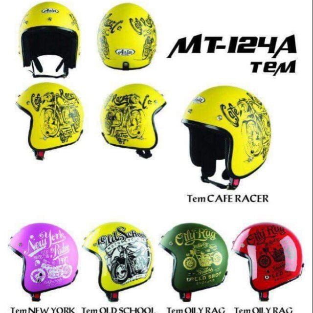 Mũ bảo hiểm asia Cafe Racer MT124A TẶNG GĂNG TAY BRO-BIKER  và khăn đa năng