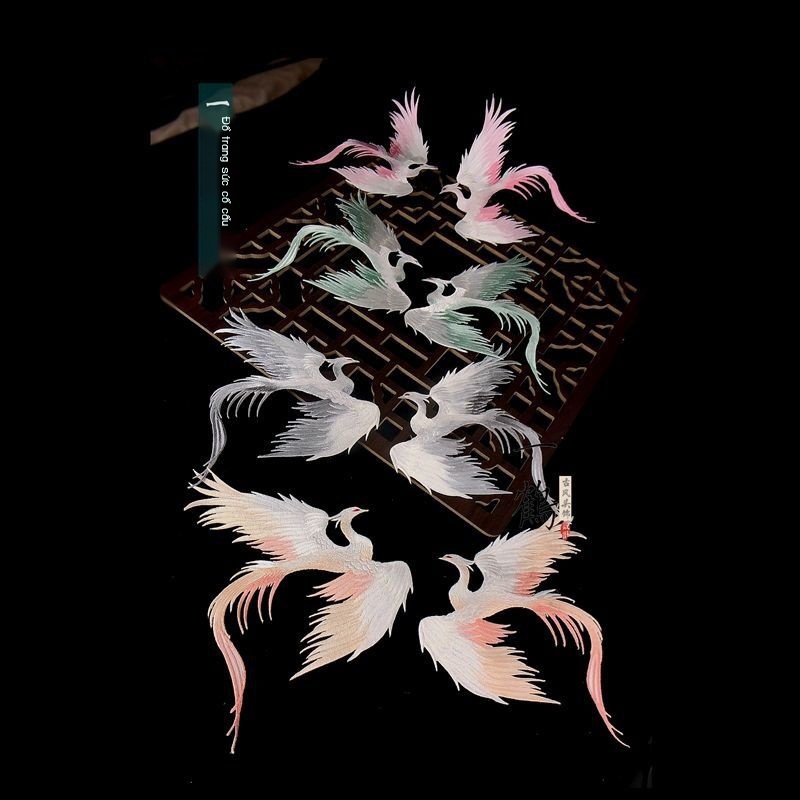 [Aishang Trang Sức Đẹp] Kẹp Tóc Hình Chim Phượng Hoàng Siêu Cổ Tích {Phoenix.}Phụ Kiện Kẹp Tóc Hán Phục Cổ Điển Thêu Họa Tiết Hoa Và Chim Hạc Độc Đáo