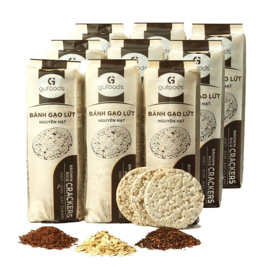 Bánh Gạo Lứt Nguyên Hạt 3 Vị Hỗ Trợ Ăn Kiêng, Giảm Cân 170g