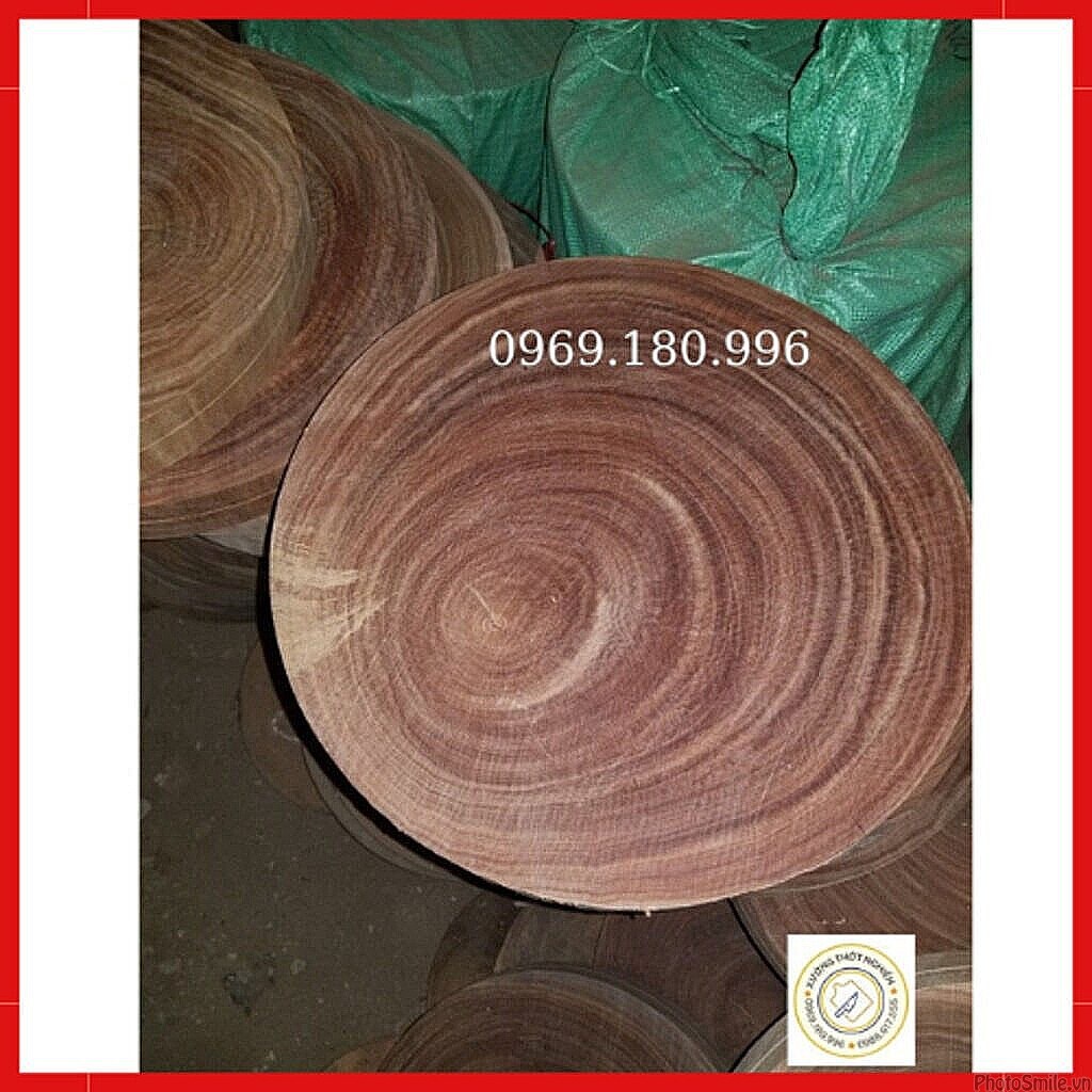 Thớt gỗ nghiến Tây Bắc tròn CÓ TÂM, đường kính 30-35-40cm, thớt nghiến xịn, giá gốc tại xưởng.