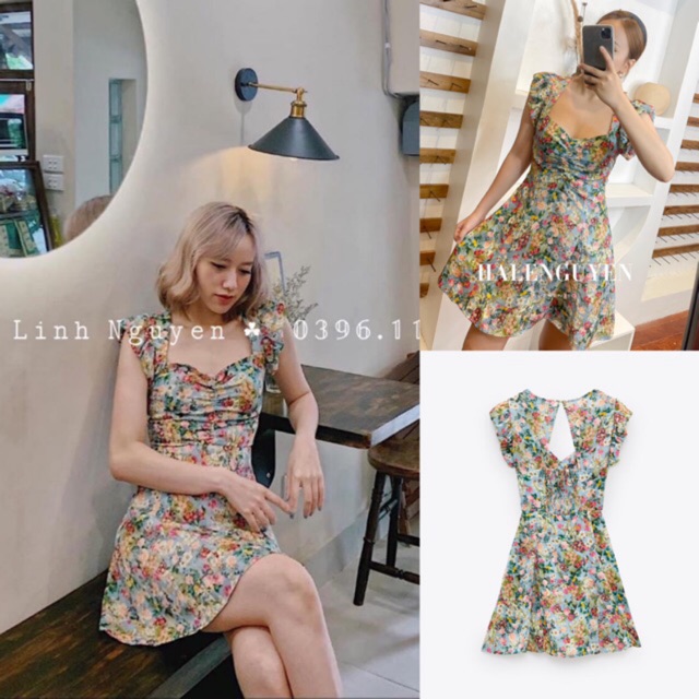 [ORDER-XUẤT TAG CHUẨN-ẢNH THẬT] Váy đầm mini hoa Zara xuất xịn