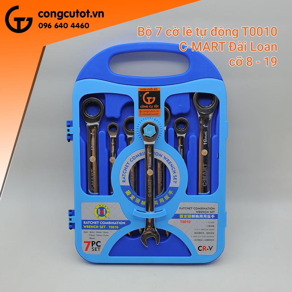 Bộ 7 cờ lê tự động cỡ 8-19 T0010 C-Mart Tools Đài Loan