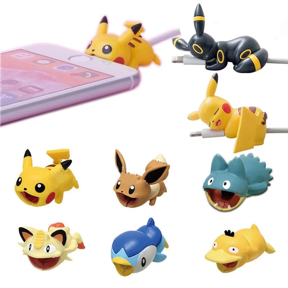Phụ Kiện Bảo Vệ Dây Cáp Sạc Điện Thoại Di Động Hình Pikachu Dễ Thương