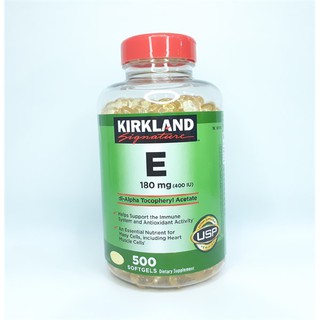 Vỏ hộp để đựng Viên uống Vitamin E Kirkland Signature 500 viên