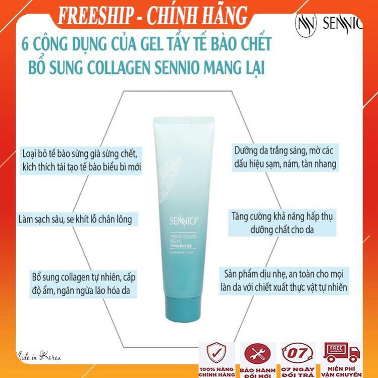 [FreeShip - XẢ KHO CẮT LỖ] Kem tẩy da chết mặt, môi,ngừa mụn và trắng da/Gel tẩy tế bào chết bổ sung collagen sennio