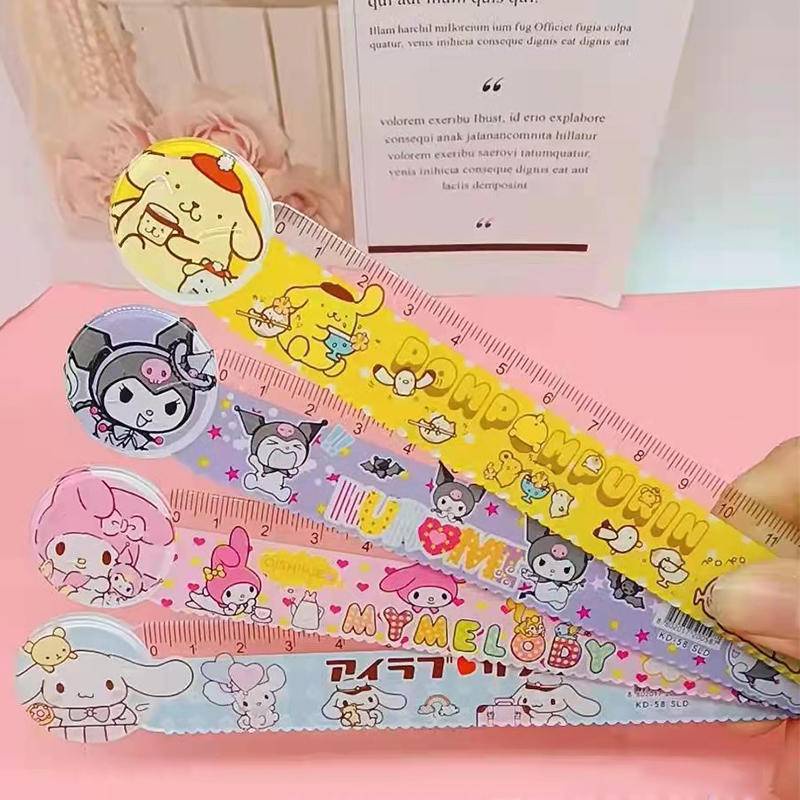 Thước Thẳng 15Cm Họa Tiết Kuromi Mymelody Dễ Thương Dùng Trong Trường Học/ Văn Phòng Kuromi Mymelody Cinnamorol Pochacco Onpompurin