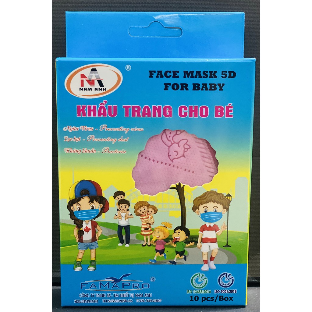 Khẩu trang trẻ em 5d mask famapro nam anh - khẩu trang y tế kháng khuẩn - ảnh sản phẩm 9