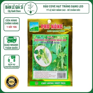 Hạt Giống Đậu Cove Hạt Trắng Dạng Leo 4 Mùa 10Gr - Phú Nông Seeds - Key: Đất sạch, Phân Bón, Hữu Cơ, Xơ Dừa