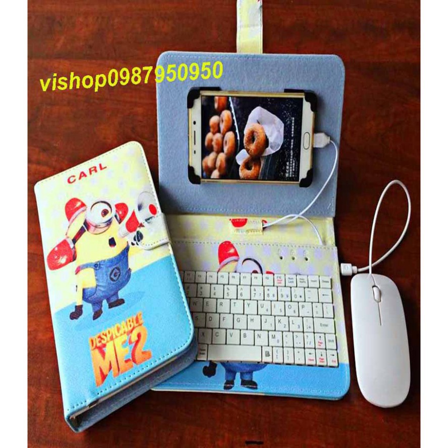 bao da bàn phím cao cấp tặng kèm chuột dùng cho điện thoại +máy tính bảng +iphone và ipad | BigBuy360 - bigbuy360.vn
