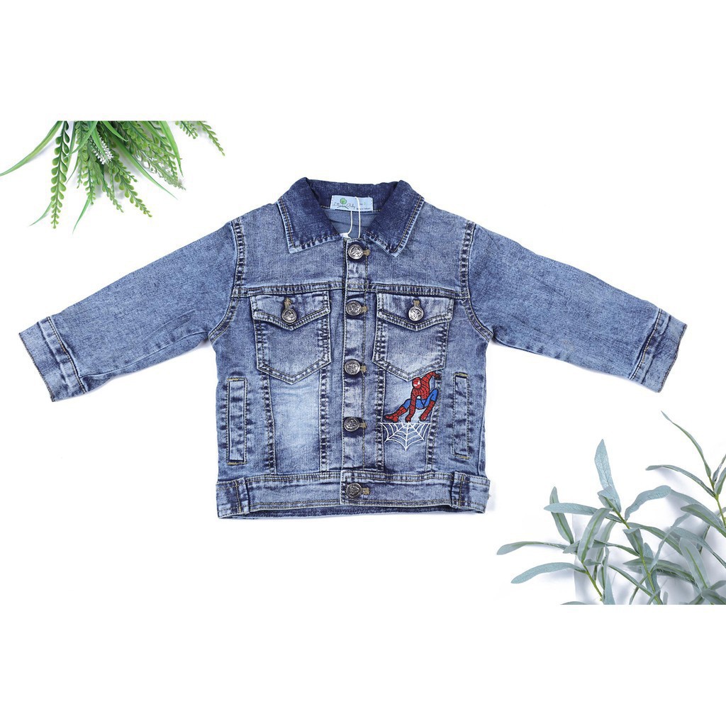Áo khoác bò thu đông dài tay bé trai size 2-7T, cho bạn từ 11-23kg. Chất bò siêu đẹp, dày dặn ấm áp