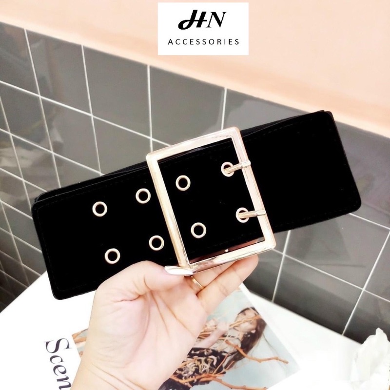Thăt lưng nư, thăt lưng chun, Đai váy nhung 8 lỗ,8 lỗ , đai váy da hót trend